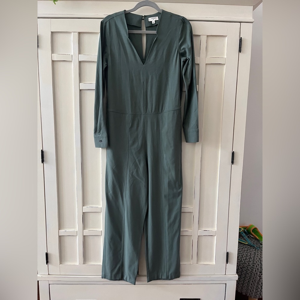 BILLY REID Small Forest Green Long sleeve Jumpsuit V-Neck XS nwot firm